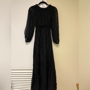 BCBGMAXAZRIA long black gown with gold details